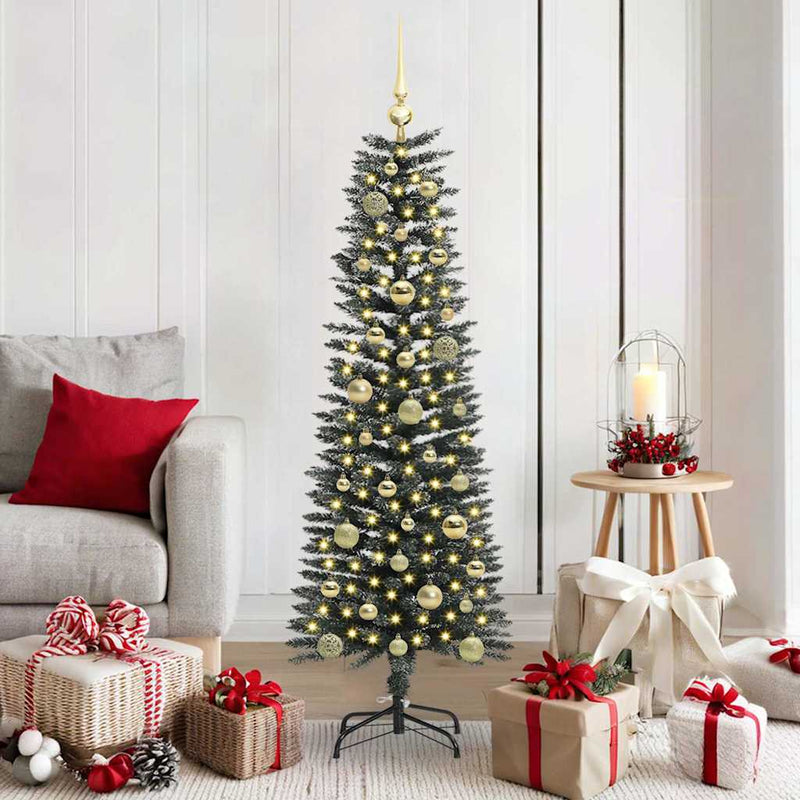 Chargez l'image dans la visionneuse de la galerie, Vidaxl kunstkerstboom met 150 led groen 150 cm pvc en plastic en staal
