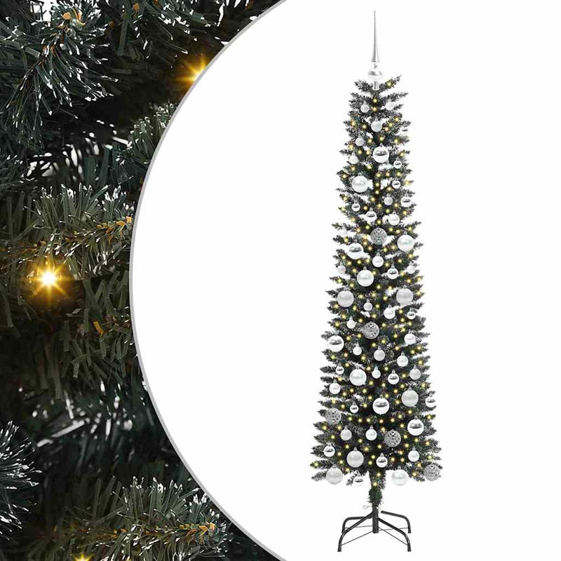 Chargez l'image dans la visionneuse de la galerie, Vidaxl kunstkerstboom met 300 led groen 180 cm pvc en plastic en staal
