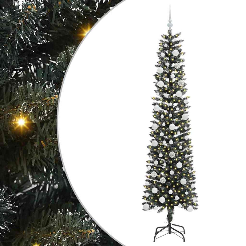 Chargez l'image dans la visionneuse de la galerie, Vidaxl kunstkerstboom met 300 led groen 210 cm pvc en plastic en staal
