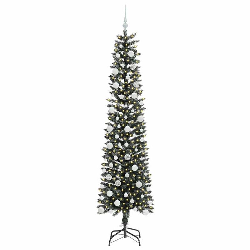Chargez l'image dans la visionneuse de la galerie, Vidaxl kunstkerstboom met 300 led groen 210 cm pvc en plastic en staal
