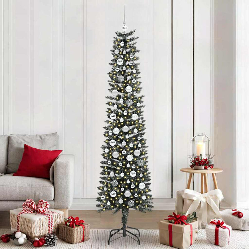 Afbeelding laden in galerijviewer, Vidaxl kunstkerstboom met 300 led groen 210 cm pvc en plastic en staal
