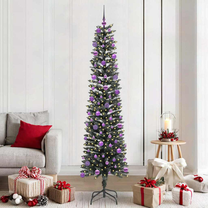 Chargez l'image dans la visionneuse de la galerie, Vidaxl kunstkerstboom met 300 led groen 210 cm pvc en plastic en staal
