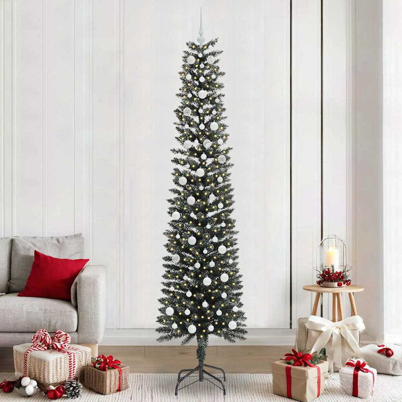 Chargez l'image dans la visionneuse de la galerie, Vidaxl kunstkerstboom met 300 led groen 240 cm pvc en plastic en staal
