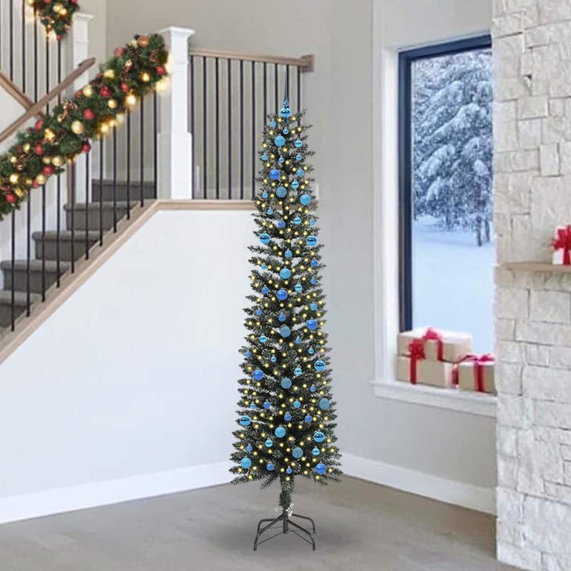 Chargez l'image dans la visionneuse de la galerie, Vidaxl kunstkerstboom met 300 led groen 240 cm pvc en plastic en staal
