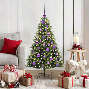 Vidaxl kunstkerstboom met scharnier 150 leds groen 120 cm pvc en pe