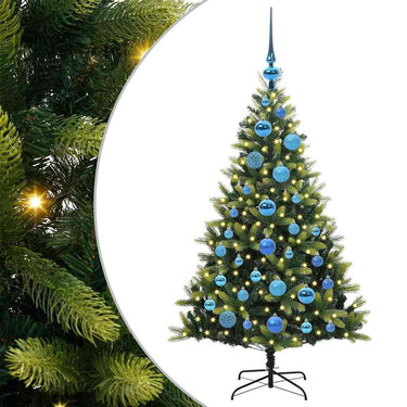 Vidaxl kunstkerstboom met scharnier 150 leds groen 120 cm pvc en pe