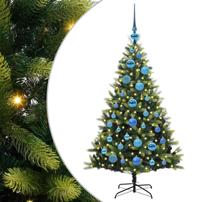 Chargez l'image dans la visionneuse de la galerie, Vidaxl kunstkerstboom met scharnier 150 leds groen 120 cm pvc en pe
