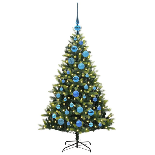 Vidaxl kunstkerstboom met scharnier 150 leds groen 120 cm pvc en pe