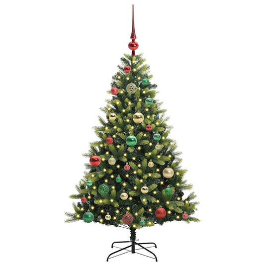 Vidaxl kunstkerstboom met scharnier 150 leds groen 120 cm pvc en pe