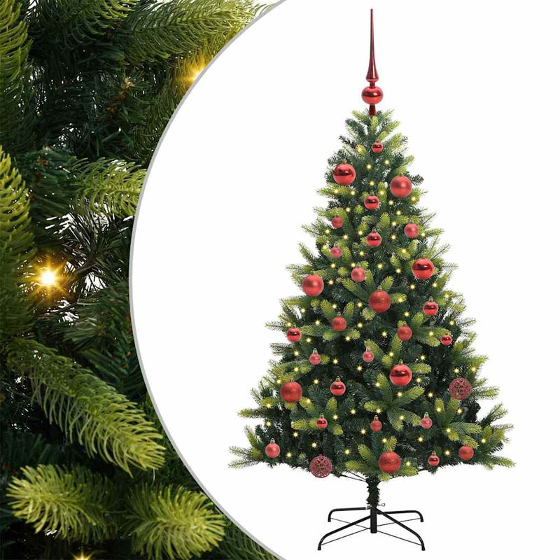 ギャラリービューアに画像をロードする, Vidaxl kunstkerstboom met scharnier 150 leds groen 150 cm pvc en pe
