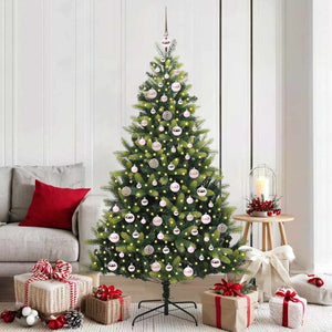 Vidaxl kunstkerstboom met scharnier 300 leds groen 180 cm pvc en pe