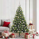 Vidaxl kunstkerstboom met scharnier 300 leds groen 180 cm pvc en pe