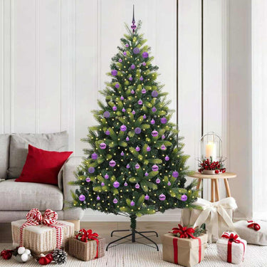 Vidaxl kunstkerstboom met scharnier 300 leds groen 180 cm pvc en pe