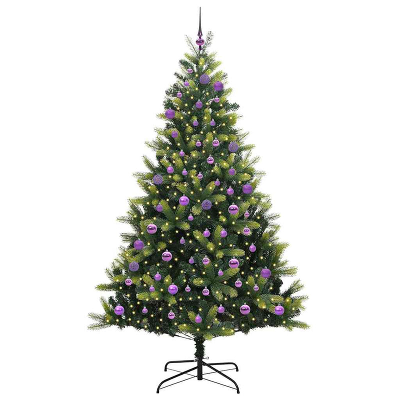 Afbeelding laden in galerijviewer, Vidaxl kunstkerstboom met scharnier 300 leds groen 180 cm pvc en pe
