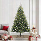 Vidaxl kunstkerstboom met scharnier 300 leds groen 210 cm pvc en pe