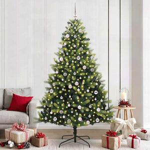 Vidaxl kunstkerstboom met scharnier 300 leds groen 240 cm pvc en pe