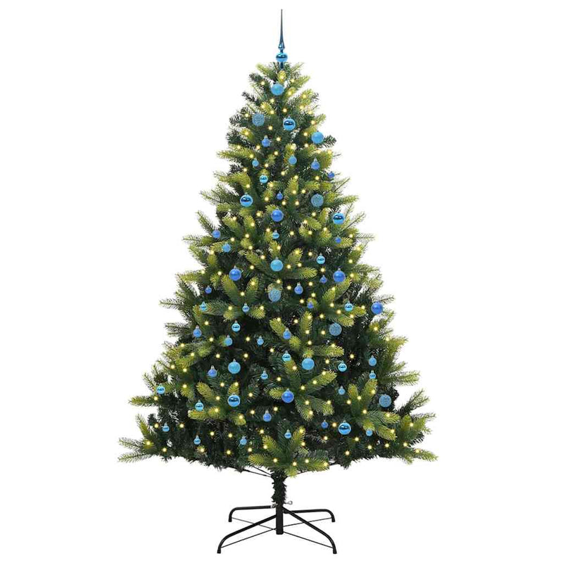Afbeelding laden in galerijviewer, Vidaxl kunstkerstboom met scharnier 300 leds groen 240 cm pvc en pe
