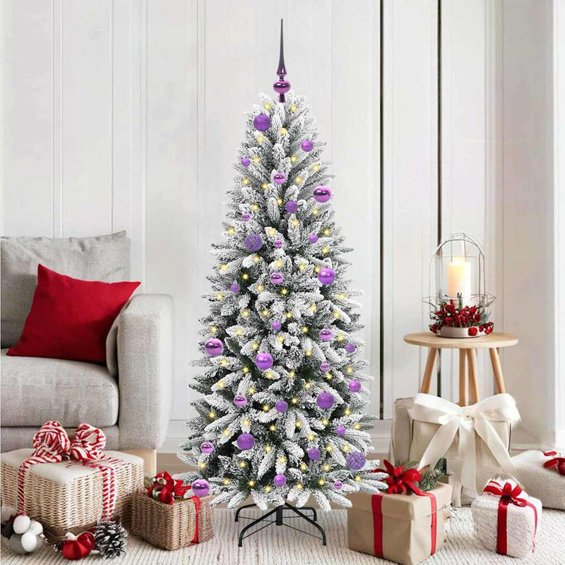 Afbeelding laden in galerijviewer, Vidaxl kunstkerstboom wit 150 cm pvc en plastic en staal en pe
