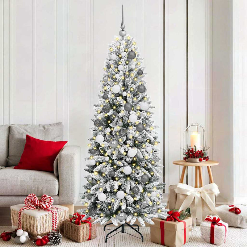 ギャラリービューアに画像をロードする, Vidaxl kunstkerstboom wit 180 cm pvc en plastic en staal en pe
