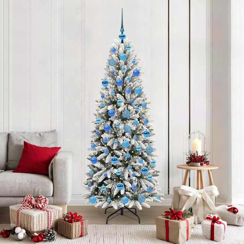 Afbeelding laden in galerijviewer, Vidaxl kunstkerstboom wit 180 cm pvc en plastic en staal en pe
