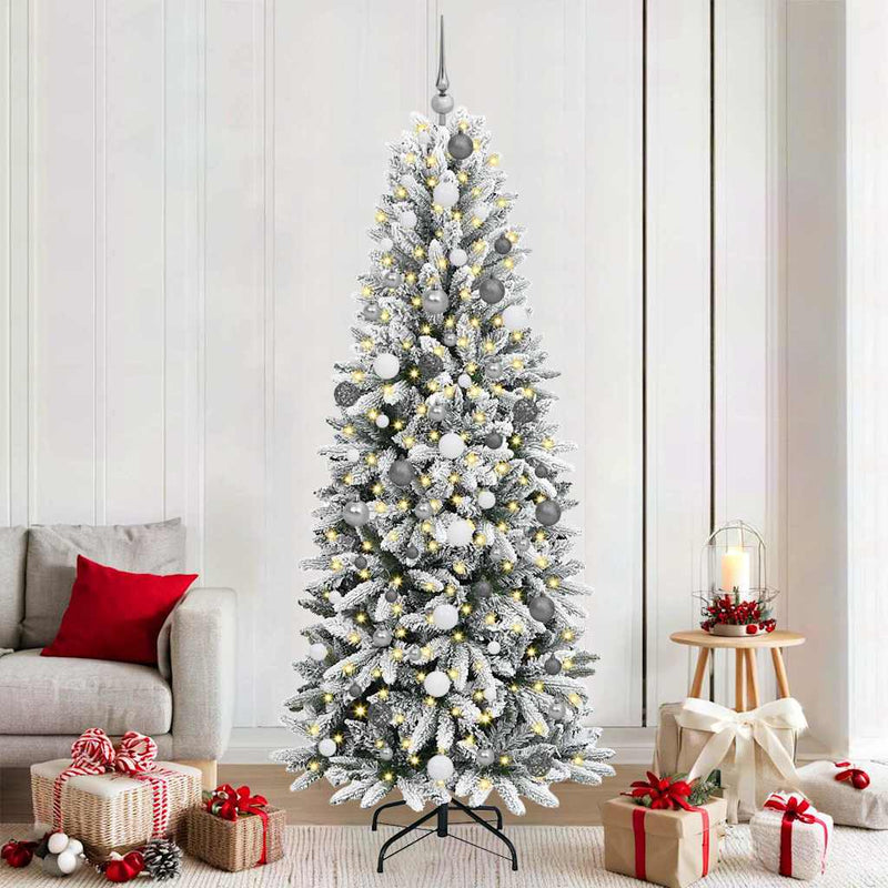 Afbeelding laden in galerijviewer, Vidaxl kunstkerstboom wit 210 cm pvc en plastic en staal en pe
