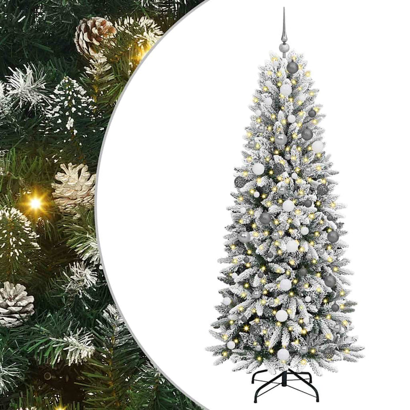 Afbeelding laden in galerijviewer, Vidaxl kunstkerstboom wit 210 cm pvc en plastic en staal en pe
