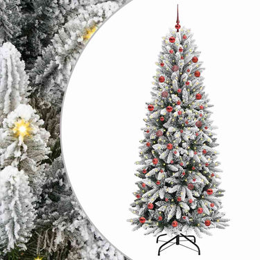 Vidaxl kunstkerstboom wit 210 cm pvc en plastic en staal en pe