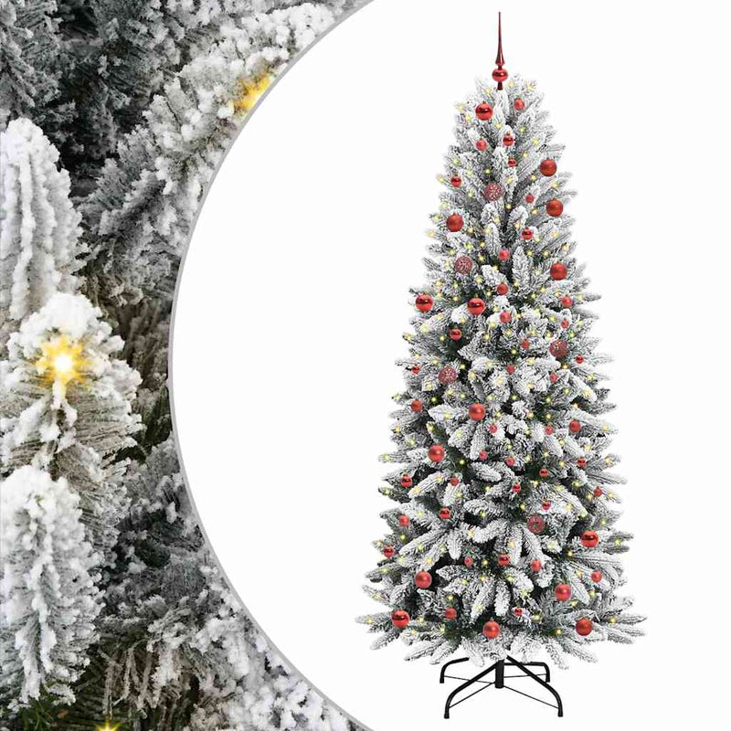 Afbeelding laden in galerijviewer, Vidaxl kunstkerstboom wit 210 cm pvc en plastic en staal en pe
