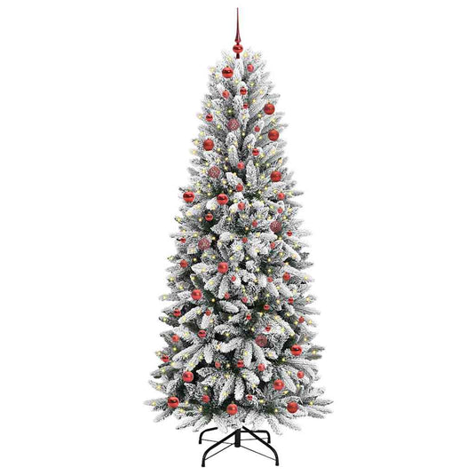 Vidaxl kunstkerstboom wit 210 cm pvc en plastic en staal en pe