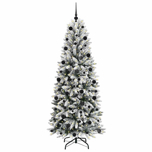 Vidaxl kunstkerstboom wit 210 cm pvc en plastic en staal en pe