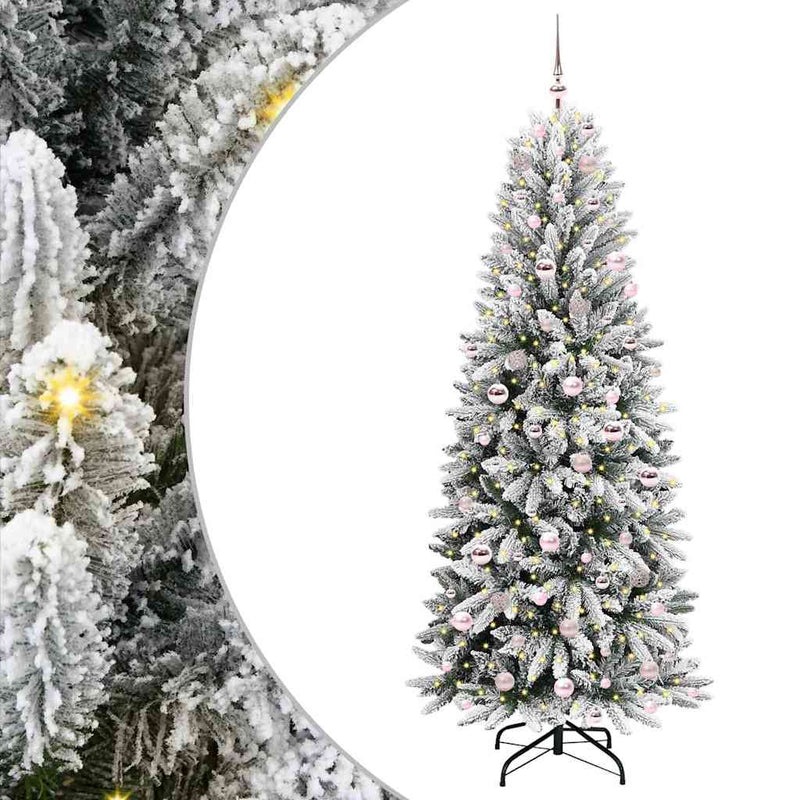Afbeelding laden in galerijviewer, Vidaxl kunstkerstboom wit 210 cm pvc en plastic en staal en pe
