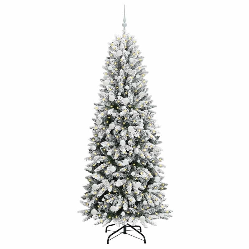 Chargez l'image dans la visionneuse de la galerie, Vidaxl kunstkerstboom wit 210 cm pvc en plastic en staal en pe
