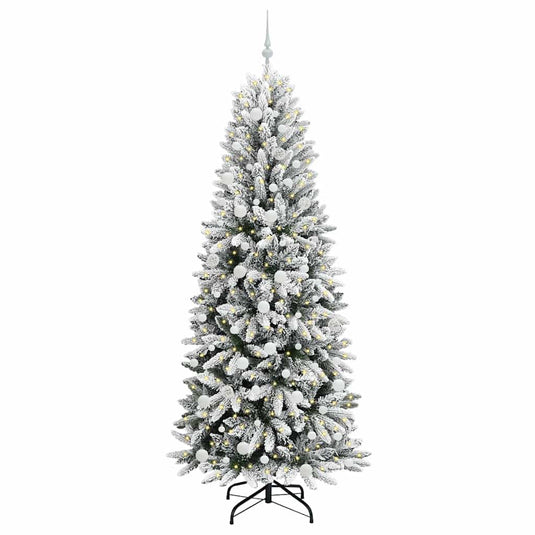 Vidaxl kunstkerstboom wit 210 cm pvc en plastic en staal en pe