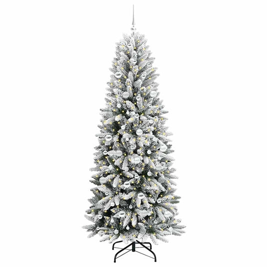Vidaxl kunstkerstboom wit 210 cm pvc en plastic en staal en pe