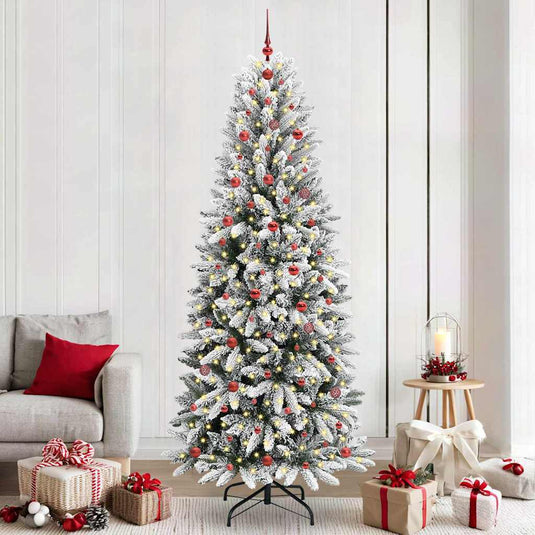 Vidaxl kunstkerstboom wit 240 cm pvc en plastic en staal en pe
