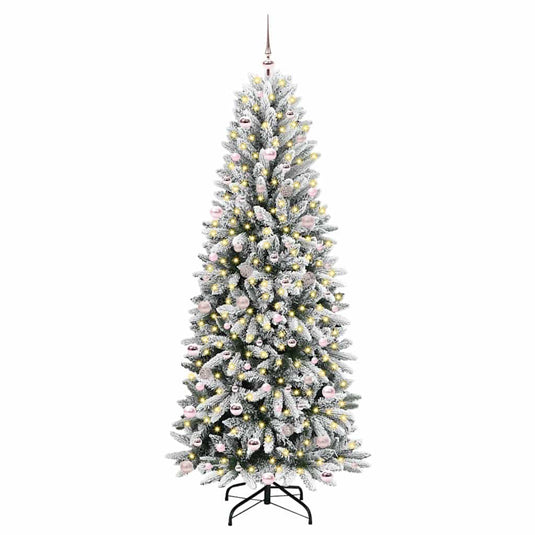 Vidaxl kunstkerstboom wit 240 cm pvc en plastic en staal en pe