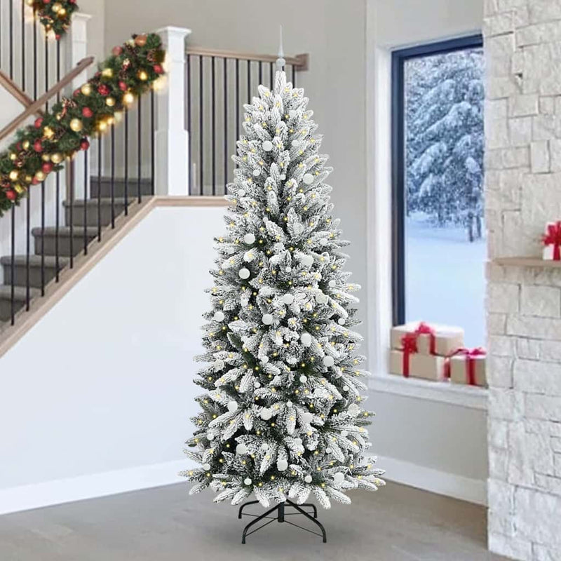 Afbeelding laden in galerijviewer, Vidaxl kunstkerstboom wit 240 cm pvc en plastic en staal en pe
