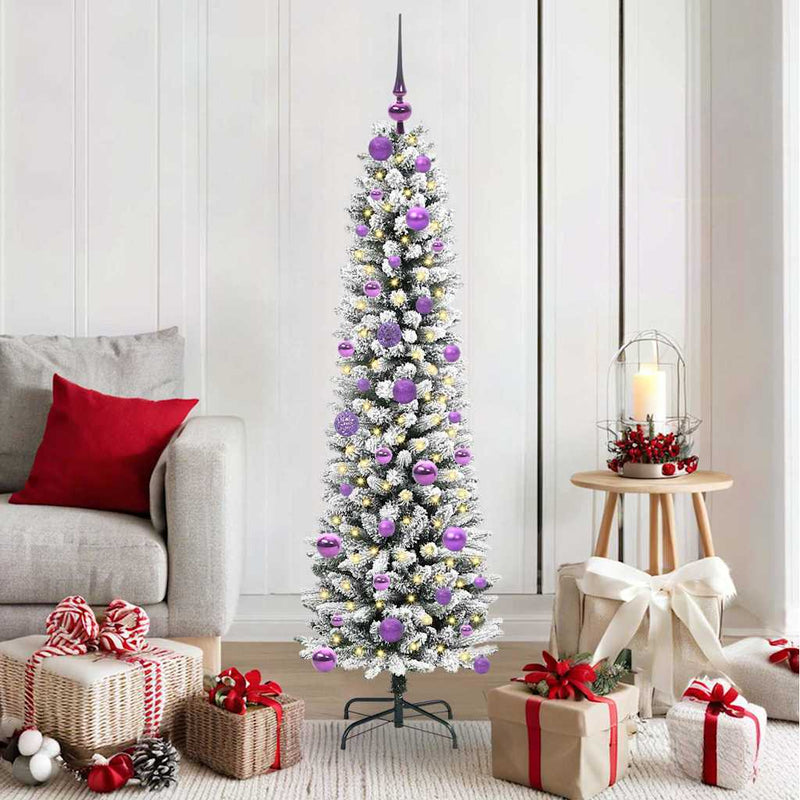 Chargez l'image dans la visionneuse de la galerie, Vidaxl kunstkerstboom met 150 led wit 150 cm pvc en metaal en plastic

