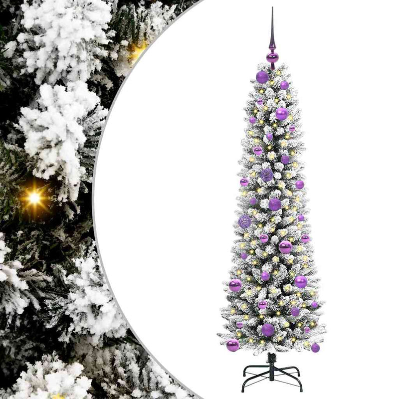Chargez l'image dans la visionneuse de la galerie, Vidaxl kunstkerstboom met 150 led wit 150 cm pvc en metaal en plastic
