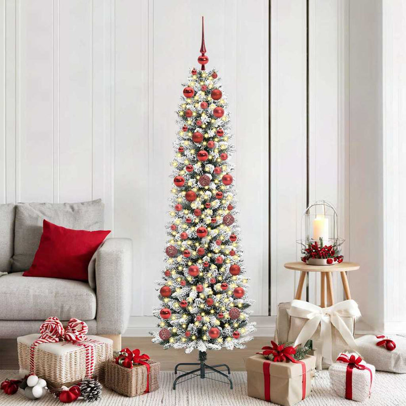 Afbeelding laden in galerijviewer, Vidaxl kunstkerstboom met 300 led wit 180 cm pvc en metaal en plastic
