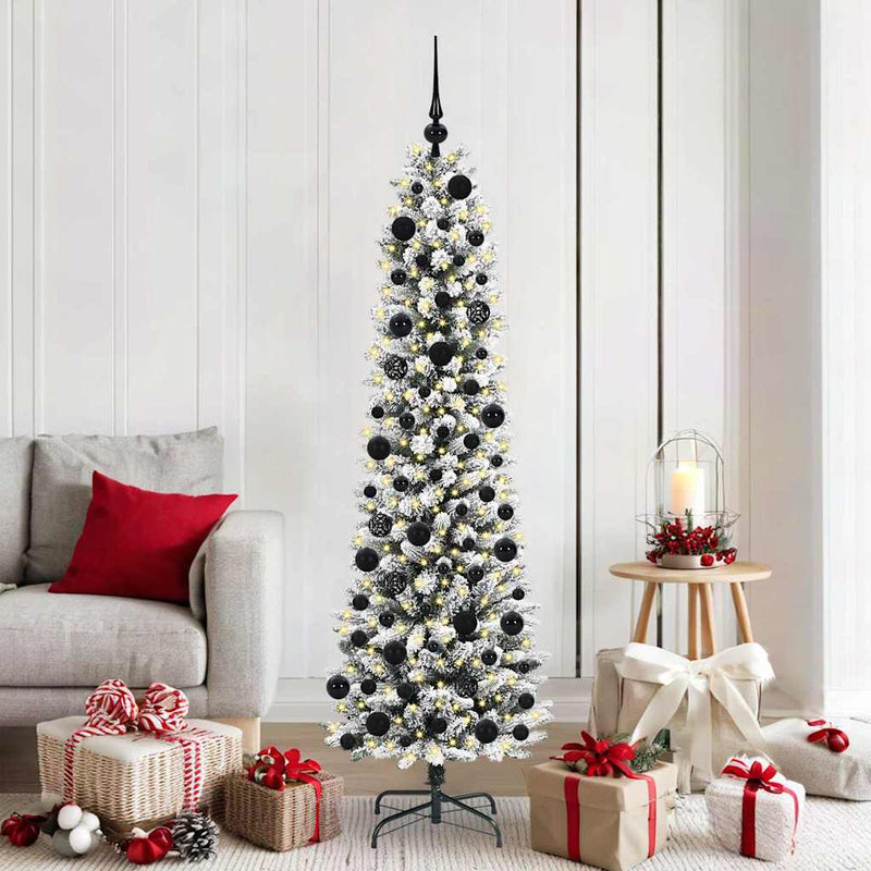 Afbeelding laden in galerijviewer, Vidaxl kunstkerstboom met 300 led wit 180 cm pvc en metaal en plastic
