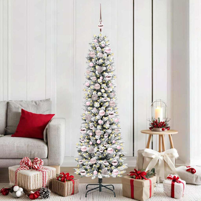 Afbeelding laden in galerijviewer, Vidaxl kunstkerstboom met 300 led wit 180 cm pvc en metaal en plastic
