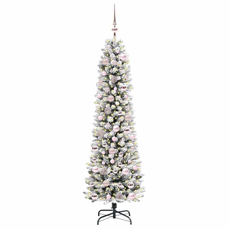 Afbeelding laden in galerijviewer, Vidaxl kunstkerstboom met 300 led wit 180 cm pvc en metaal en plastic

