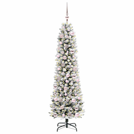 Vidaxl kunstkerstboom met 300 led wit 180 cm pvc en metaal en plastic