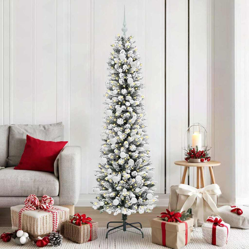Afbeelding laden in galerijviewer, Vidaxl kunstkerstboom met 300 led wit 180 cm pvc en metaal en plastic
