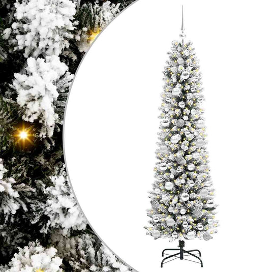 Vidaxl kunstkerstboom met 300 led wit 180 cm pvc en metaal en plastic