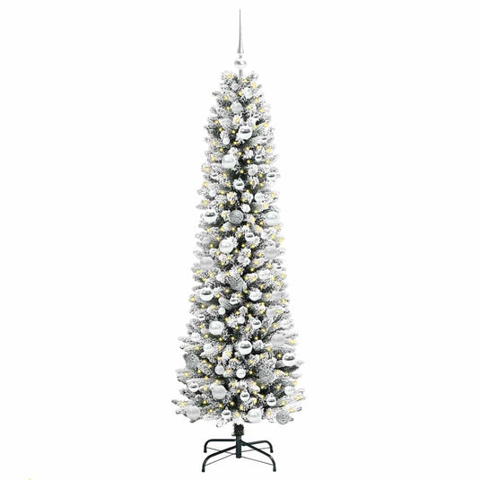 Vidaxl kunstkerstboom met 300 led wit 180 cm pvc en metaal en plastic