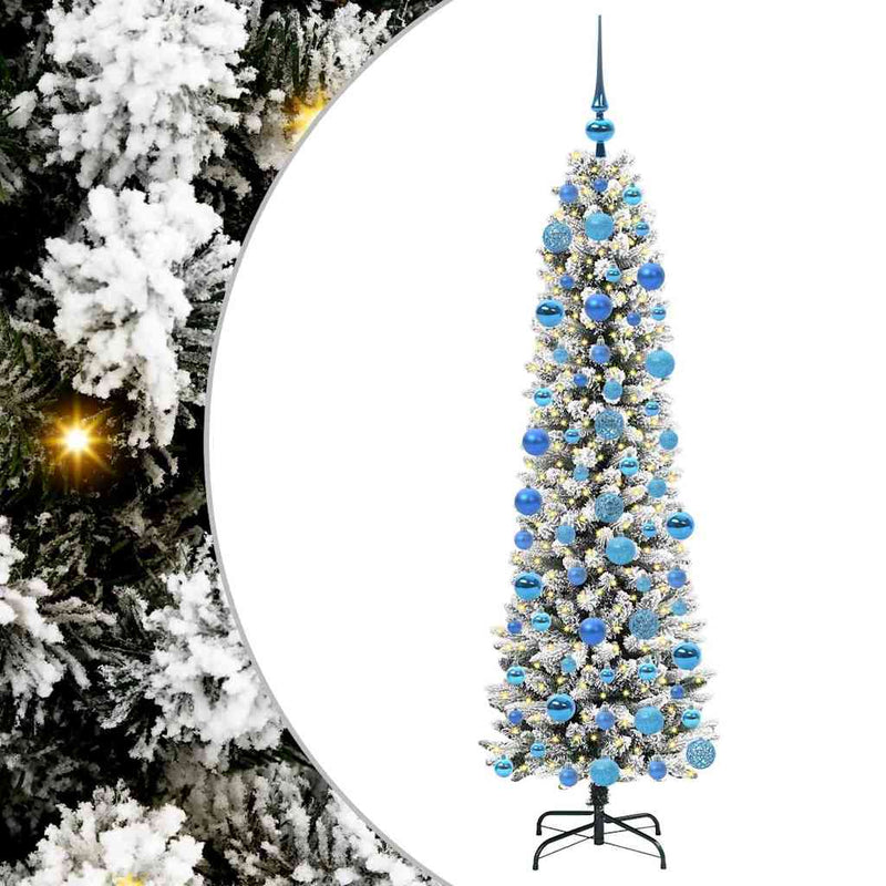 Afbeelding laden in galerijviewer, Vidaxl kunstkerstboom met 300 led wit 180 cm pvc en metaal en plastic
