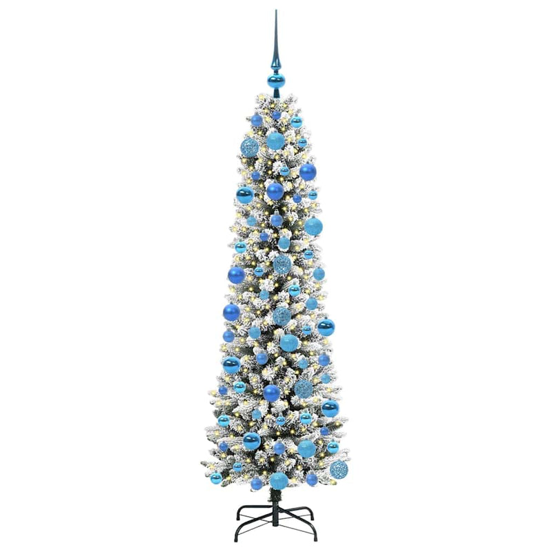 Afbeelding laden in galerijviewer, Vidaxl kunstkerstboom met 300 led wit 180 cm pvc en metaal en plastic
