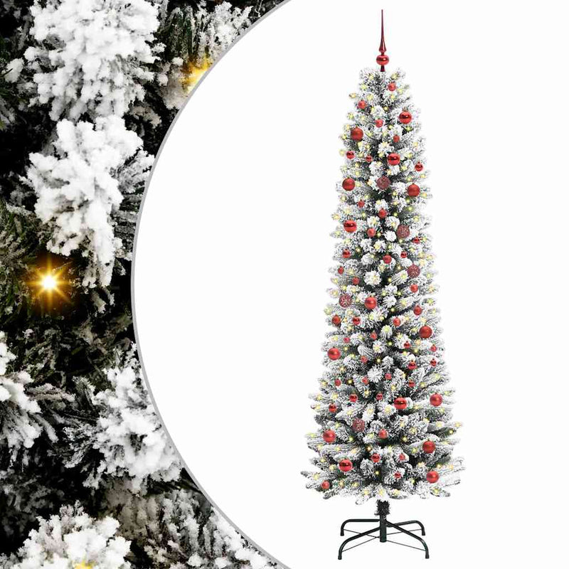 Chargez l'image dans la visionneuse de la galerie, Vidaxl kunstkerstboom met 300 led wit 210 cm pvc en metaal en plastic
